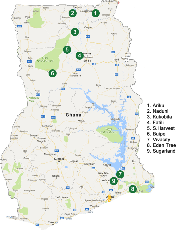 Sakfos - Map of Ghana